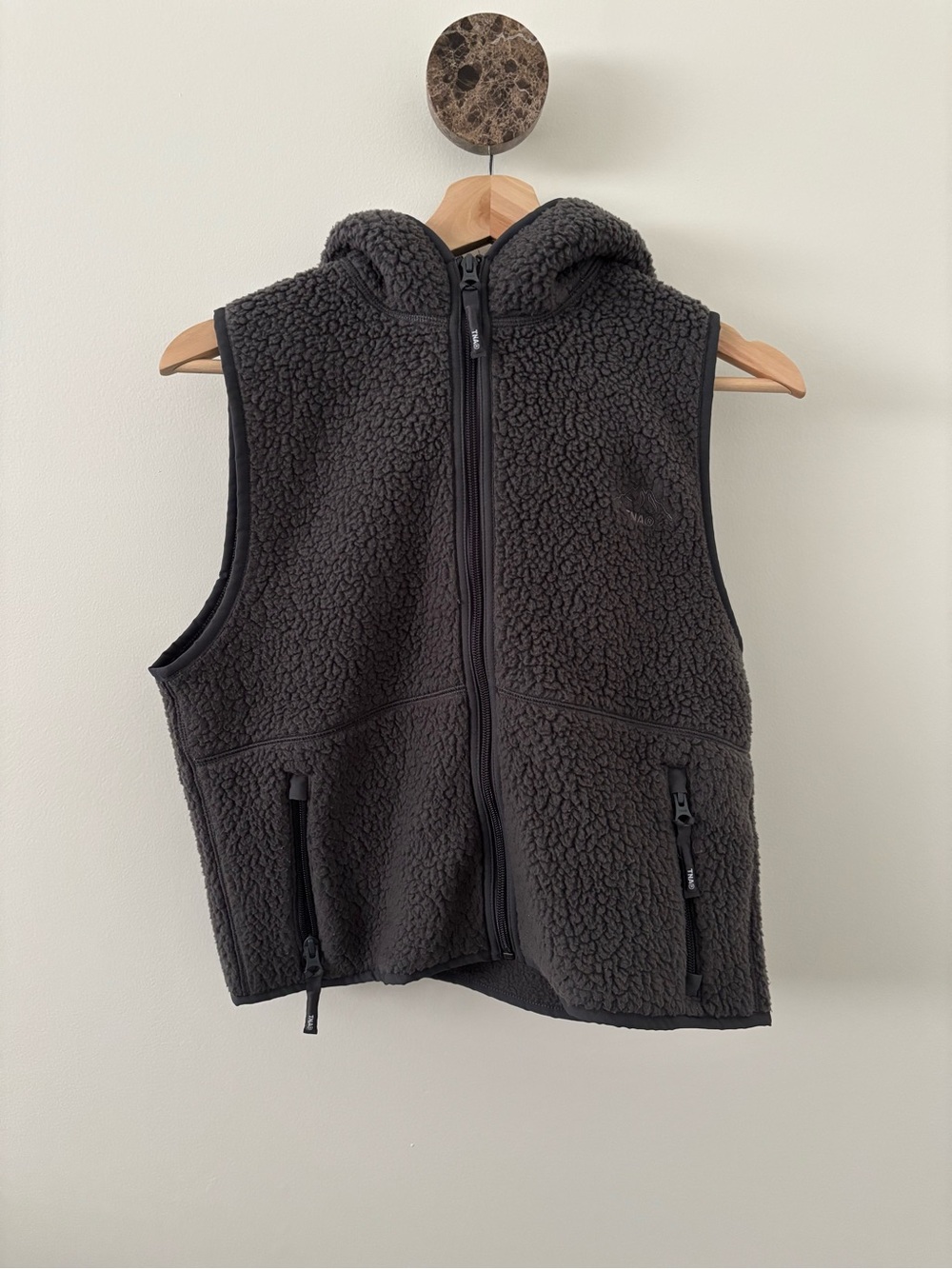 Aritzia Sherpa Fleece Hooded Vest